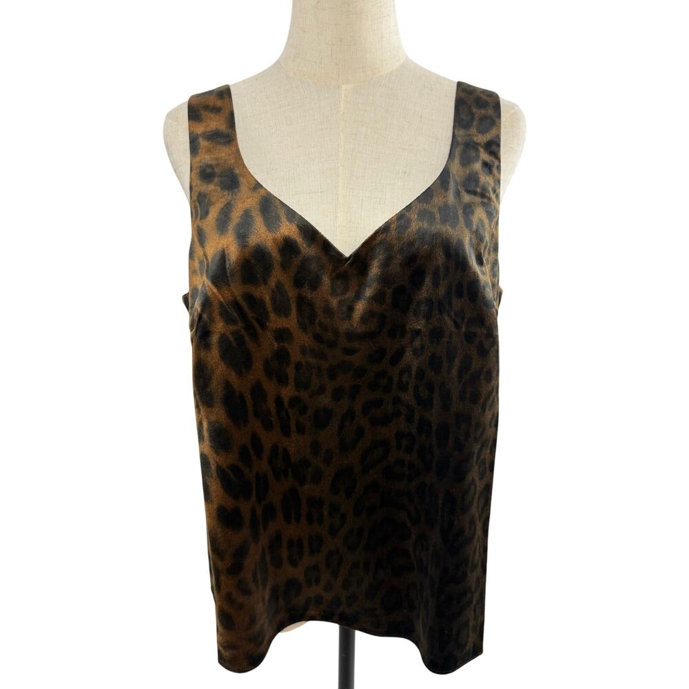 CAbi Velvet Leopard Party Tank with Adjustable Straps, Size M